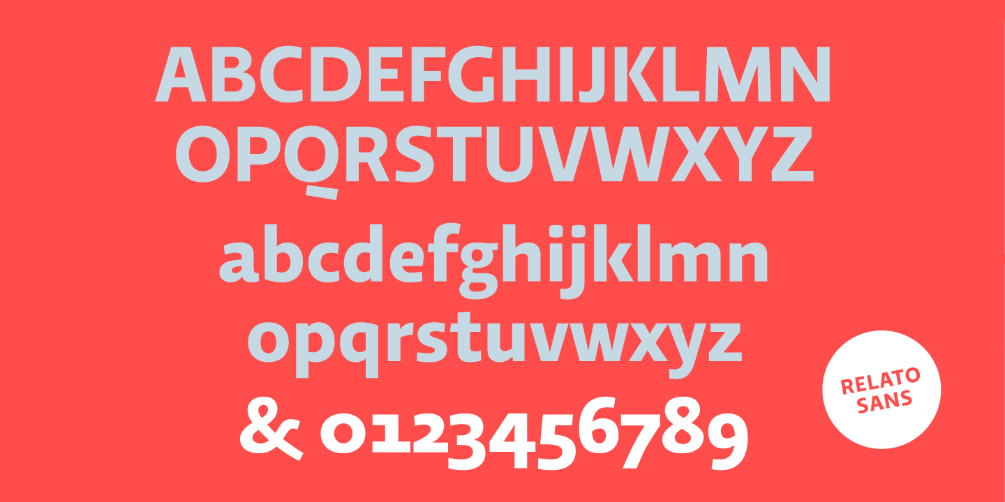 Przykład czcionki Relato Sans SemiBold Italic